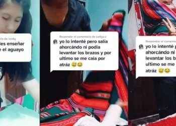 La joven mamá viralizada por Yatra triunfa en TikTok y da tips de cómo usar el aguayo para cargar a un bebé