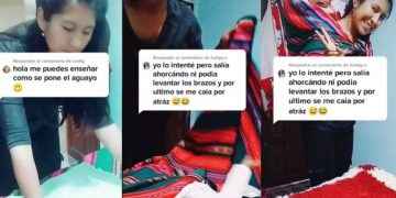 La joven mamá viralizada por Yatra triunfa en TikTok y da tips de cómo usar el aguayo para cargar a un bebé