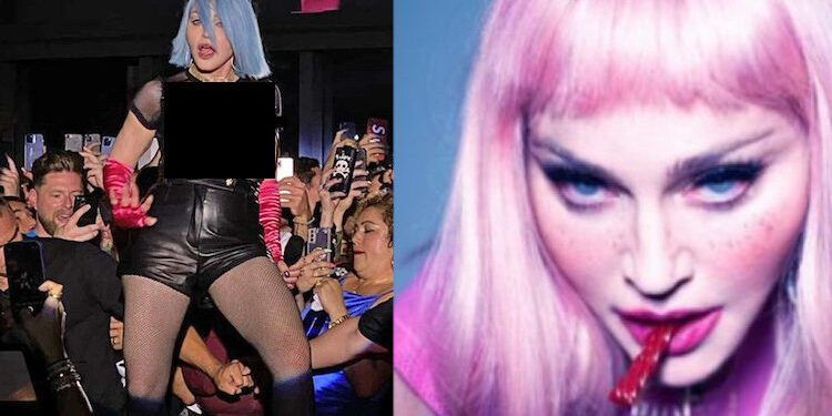 La espectacular reaparición de Madonna: pelo azul y transparencias para celebrar el orgullo LGBTI+ en Nueva York