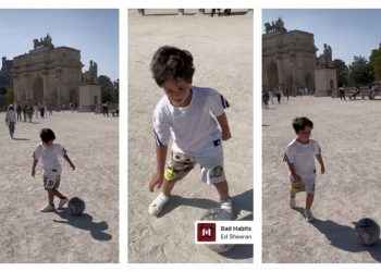 Mateo Messi hizo «magia» con la pelota durante paseo por París (video)