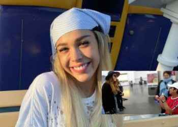 Fan de Danna Paola le pide matrimonio en un aeropuerto