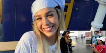 Fan de Danna Paola le pide matrimonio en un aeropuerto
