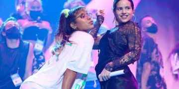 Tokischa y Rosalía en los ensayos de Premios Billboard de la Música Latina