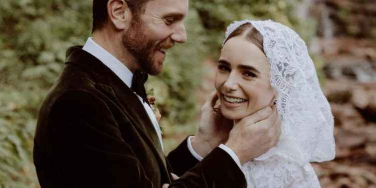 Lily Collins sorprende al compartir imágenes de su boda