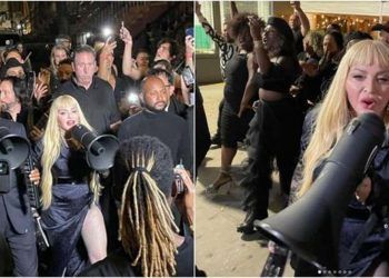 Madonna arma su propio «teteo» por las calles de Harlem en Nueva York