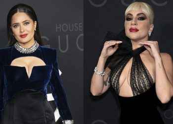 Salma Hayek halagó a la mamá de Lady Gaga en la alfombra roja