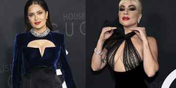 Salma Hayek halagó a la mamá de Lady Gaga en la alfombra roja