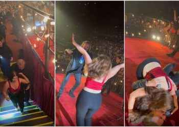Vea lo que le hizo una fan al cantante de Maná en pleno show