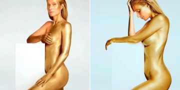 Gwyneth Paltrow posó desnuda como una “diosa dorada”