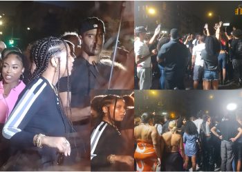 Presencia de Tokischa en grabación de videos  atrae multitud en intersección  del Alto Manhattan