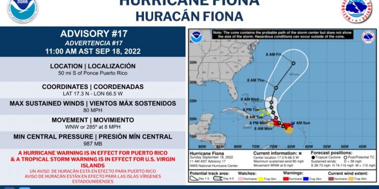 Puerto Rico se queda sin suministro eléctrico por el huracán Fiona