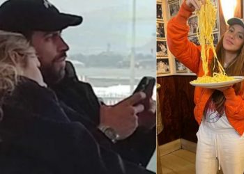 Piqué, pillado mirando el Instagram de Shakira en pleno vuelo