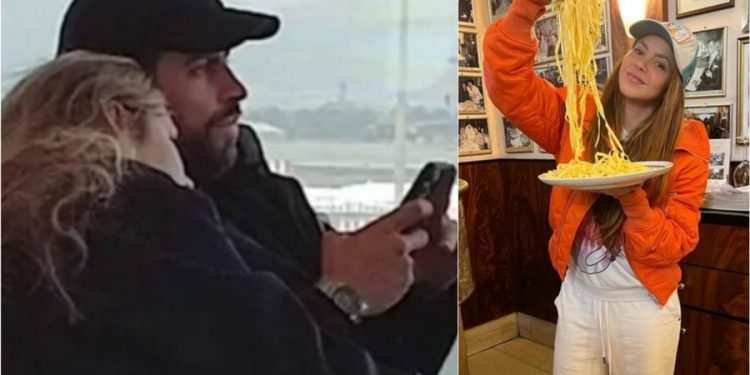 Piqué, pillado mirando el Instagram de Shakira en pleno vuelo