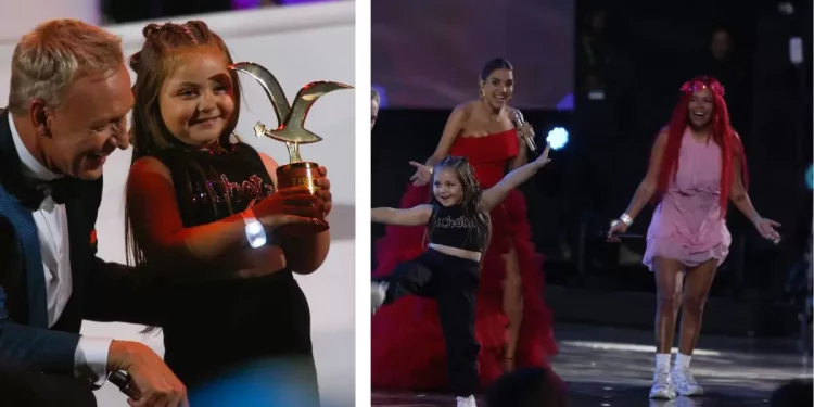 Karol G le regaló su gaviota de oro a una ‘mini bichota’ en Viña 2023