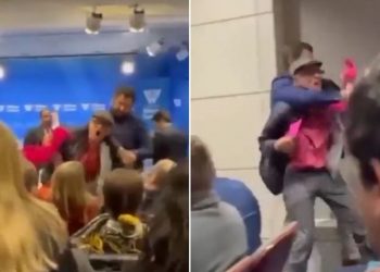 «Guaidó es un ladrón»: activistas interrumpen discurso del opositor venezolano en EE.UU.