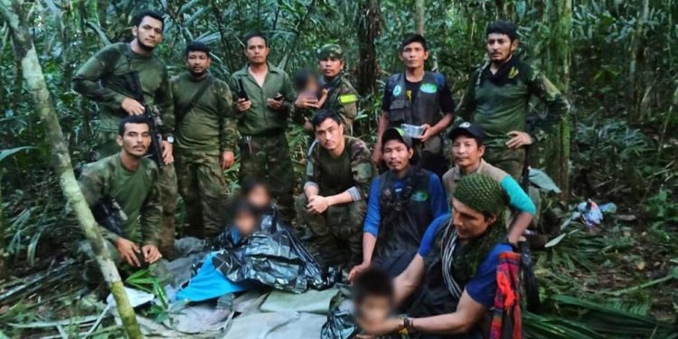 Colombia: encuentran con vida a los cuatro menores desaparecidos en la selva hace 40 días