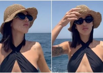 Influencer tuvo accidente “hot”: Trató de posar en las rocas, se le enganchó la bikini y mostró de más