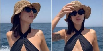 Influencer tuvo accidente “hot”: Trató de posar en las rocas, se le enganchó la bikini y mostró de más