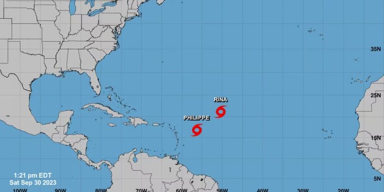 Tormentas Philippe y Rina ponen en alerta al Caribe