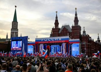Rusia celebró el aniversario de la anexión de territorios ucranianos, mientras los ataques siguen