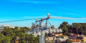 Inicia el tendido de cable Portante-Tractor en el Teleférico de Santiago