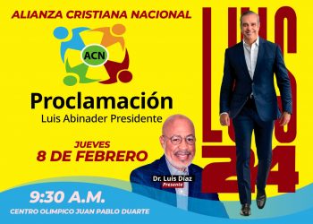 ACN proclamará a Luis Abinader candidato presidencial
