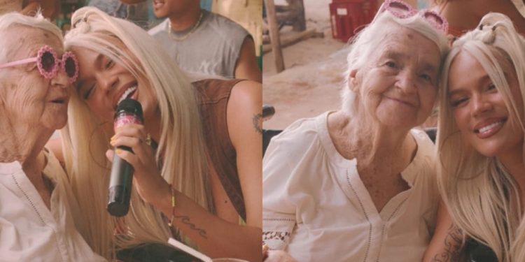 Inesita, de 89 años, viajó en avión por primera vez, conoció el mar y participó en video de Karol G en RD