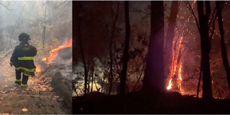 Bomberos combaten incendios en parques del Alto Manhattan, generando preocupación comunitaria