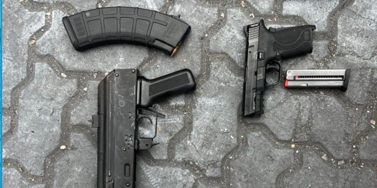 Aduanas y DNCD incautan armas y drogas dentro de caja y bocina en el puerto de Haina