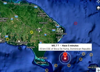 Sismo de magnitud 5.7 sacude la región este de República Dominicana desde el Mar Caribe