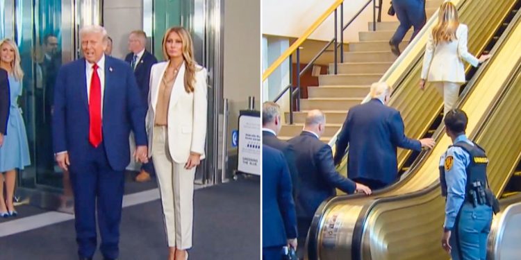 Trump protagoniza incidente en escaleras de la ONU y lanza discurso marcado por la ironía