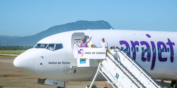 Arajet incorpora su aeronave número 13 y honra a Puerto Plata con el nombre “Isabel de Torres”