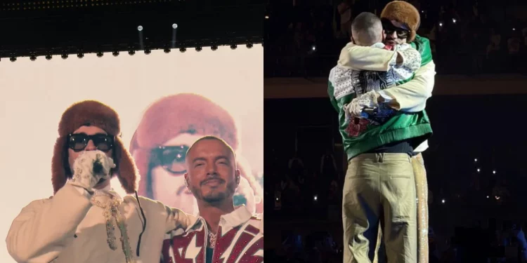 Bad Bunny y J Balvin sellan reconciliación en tarima durante concierto en México