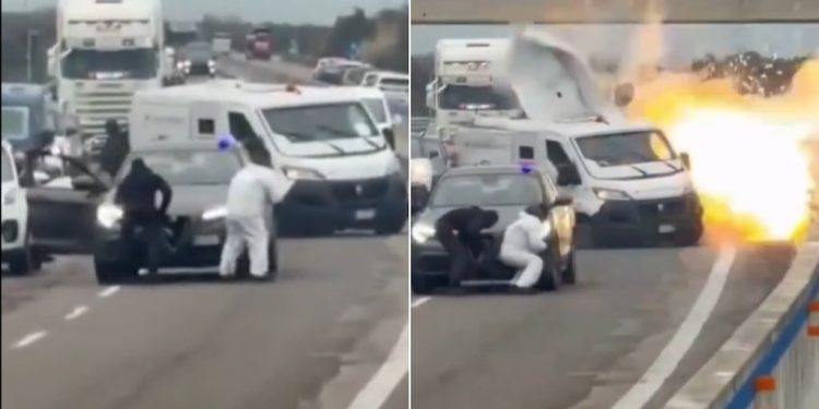 Asalto cinematográfico a camión blindado sacude el sur de Italia