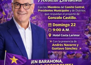 PLD convoca gran encuentro en Barahona en respaldo a Gonzalo Castillo
