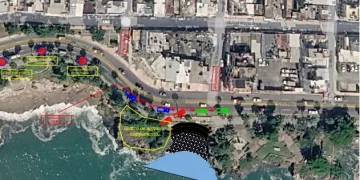 Obras Públicas interviene tramo del Malecón por reparación de socavón