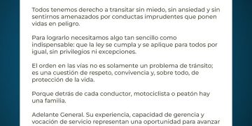 Margarita Cedeño confía en que Juan Manuel Méndez pueda recuperar el orden en las calles